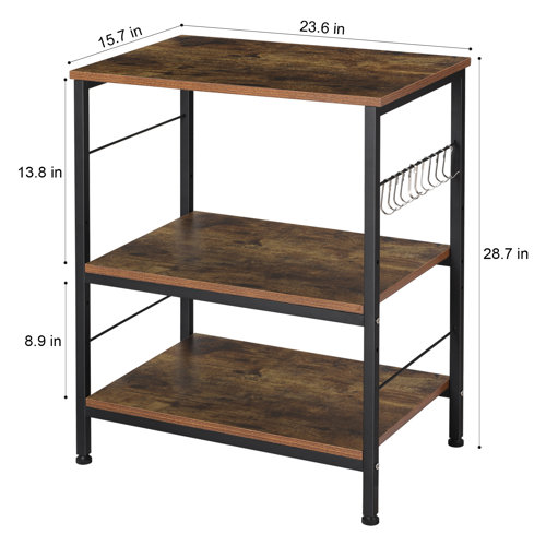 17 Stories 18'' Stainless Steel Standard Baker's Rack with Microwave
